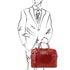 Urbino - Leather laptop briefcase with front pocket